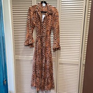 Misa Los Angeles Brown Zebra Print Dress